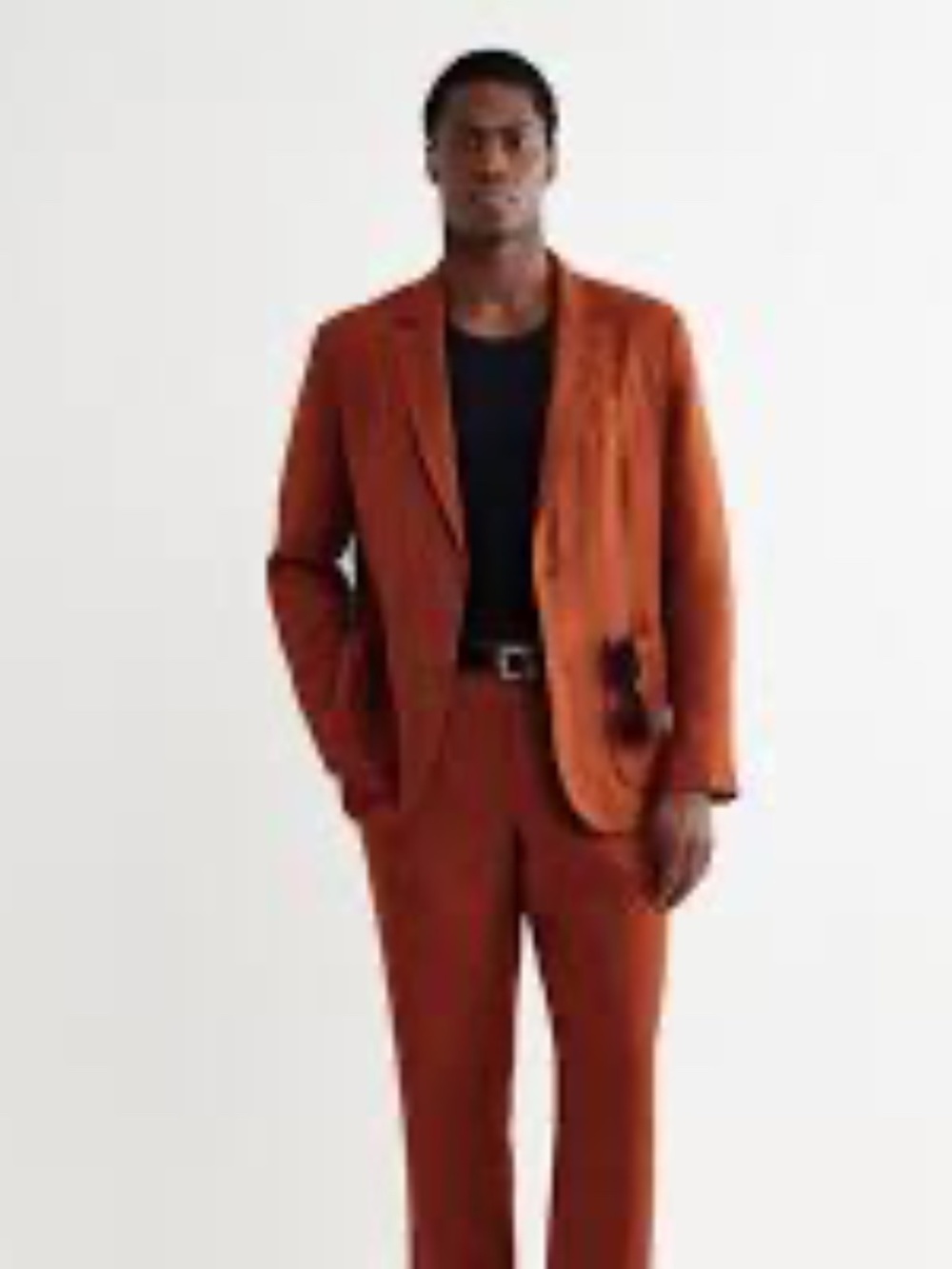 Classic Business Casual Cashmere and Wool 42R Brown/Rust Men's Blazer with Shirt